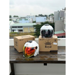 MŨ BẢO HIỂM 3/4 ROYAL XH01 1 KÍNH TRẮNG BÓNG TẶNG LOGO KYT CHÍNH HÃNG 2025