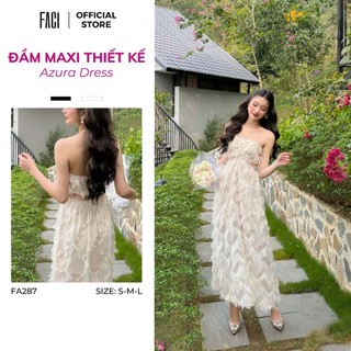 Đầm Maxi Nữ 𝐅𝐀𝐂𝐈 Chất Tơ Tua Azura Dress, Đầm Cổ Yếm Dáng Dài Quyến Rũ Sang Chảnh FA287