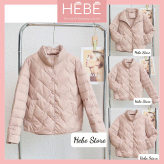 Áo khoác phao nữ Asahi vải gió chần bông màu hồng pastel thanh lịch, Áo phao nữ thu đông thời trang trẻ trung HEBE