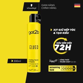 Xịt giữ nếp tóc Got2b Glued Blasting Freeze Hairspray 300ml - Tạo kiểu, Giữ nếp đến 72h