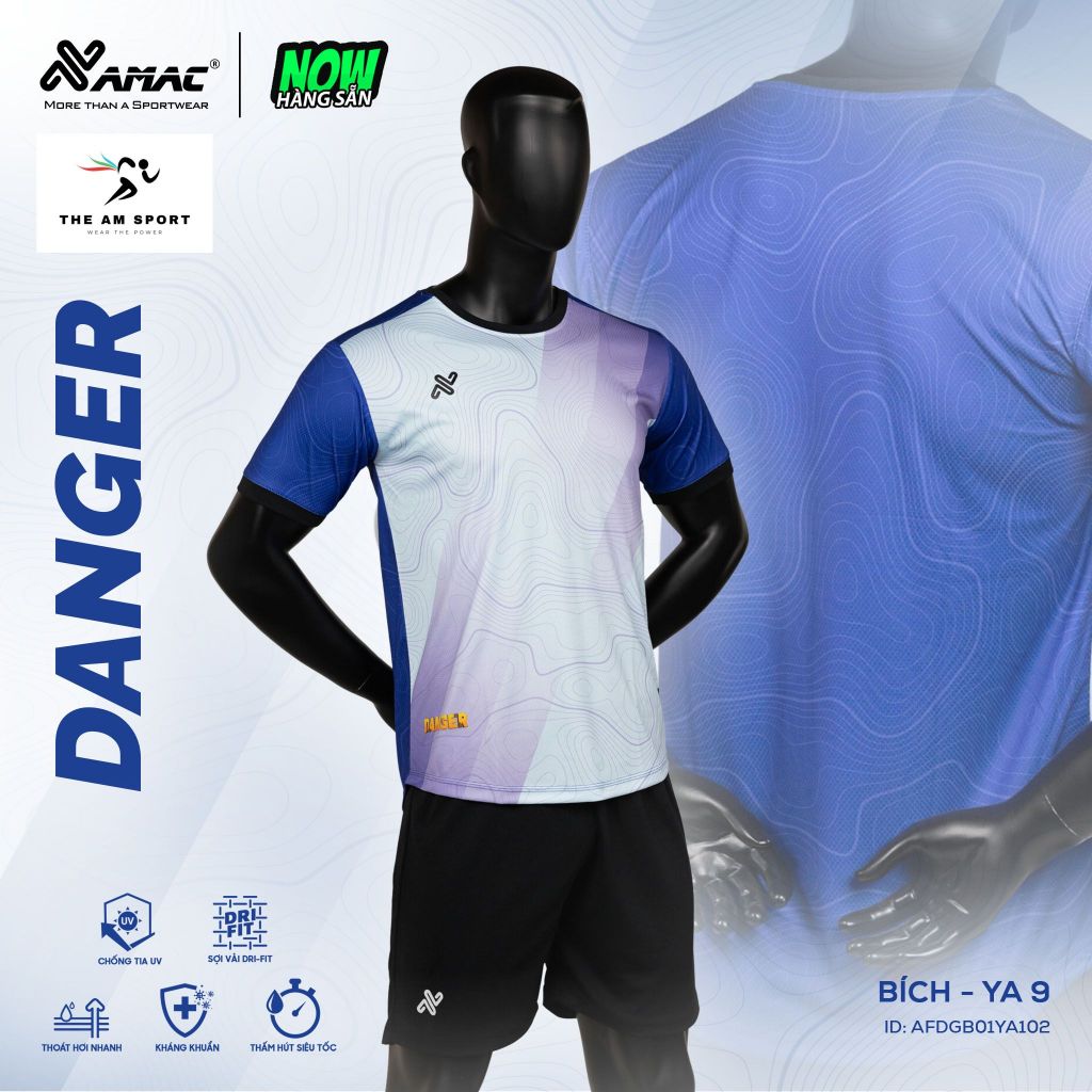 [In Tên & Số] Bộ Quần Áo Đá Bóng AMAC Danger - Thoáng Mát, Thấm Hút Tốt | The AM Sport