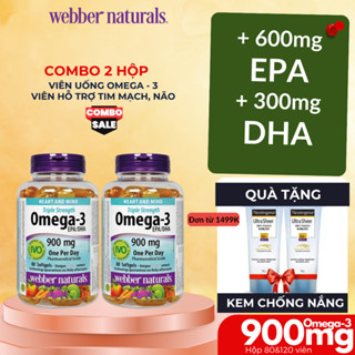 Webber Naturals Triple Strength Omega-3 Combo 2 hộp Omega 3 120/80 viên- [ Tiết kiệm 50K ]