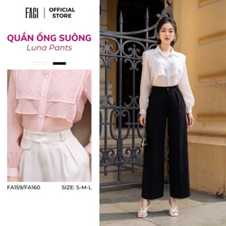 Quần Ông Rộng Cạp Cao FACI Chất Chéo Nhật Cao Cấp Có Nhấn Nắp Túi, Ống Rộng Xếp Li Tôn Dáng FA159/160