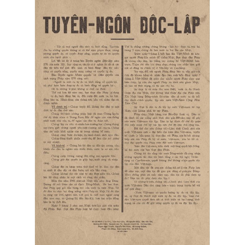[ĐỘC QUYỀN] Poster Tuyên Ngôn Độc Lập (A3, A4) - [Cơm Sườn bình dân]