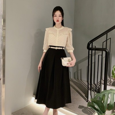 Chân váy xòe dáng dài xếp ly to túi hông thời trang thanh lịch Callene (L2795)