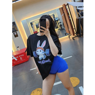 áo thun thỏ bunny tập tạ dễ thương form rộng cotton 100% dày dặn