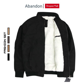 Áo Khoác Da Lộn Nam Lót Lông Cừu Cổ Cao Đẹp Cao Cấp ABANDON W1