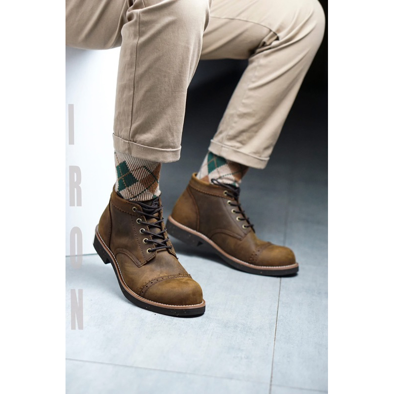 giày nam cổ lửng da bò sáp CHUKKA HUNTER