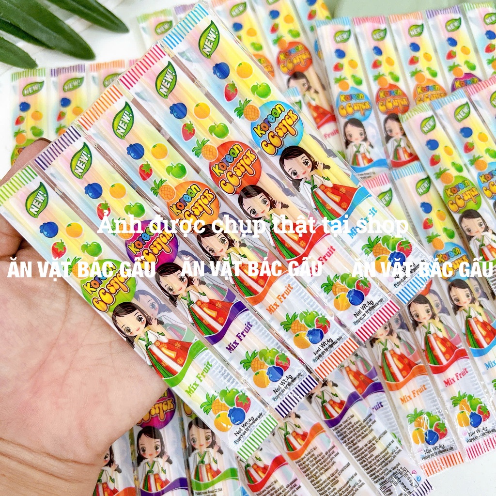 [COMBO 10 CHIẾC] Kẹo Tăm Lạnh CC Stick Cô gái Vị Trái Cây Thái Lan (4g, 3 thanh), đồ ăn vặt tuổi thơ