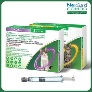 NEXGARD COMBO - Nhỏ gáy Ve Rận, Phòng và Trị Nội Ngoại Kí Sinh cho Mèo