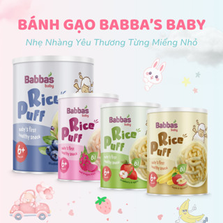 Bánh Gạo Babba's (Babbas) Baby Cho Bé Từ 6 Tháng – Ăn Dặm Lành Mạnh, Giàu Vitamin B1, Nhiều Vị Trái Cây