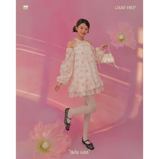  Váy babydoll hở vai dài tay NakedbyV - Váy Tiểu San 