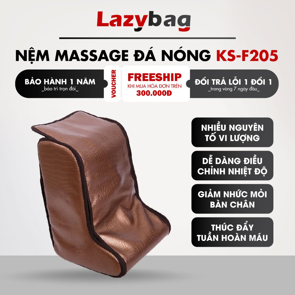 Nệm Massage Đá Nóng KENSONIC KS-F205, Lưu Thông Máu Bàn Chân Giảm Nhức Mỏi, Dễ Dàng Điều Chỉnh Nhiệt
