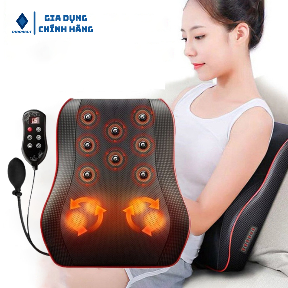 Gối Massage Cổ Vai Gáy DIDOOGLT, Máy Massage 20 Bi Hồng Ngoại Hỗ Trợ Mát Xa Toàn Thân Tiện Lợi
