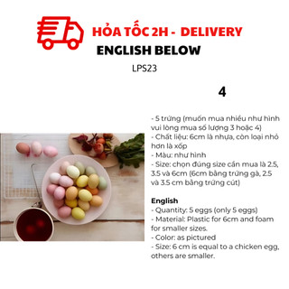 Trứng Phục Sinh Trang Trí Nhiều Mẫu, Nhiều Size - Multiple Sizes of Easter Eggs for Easter Hunt, Party Decorations LPS23