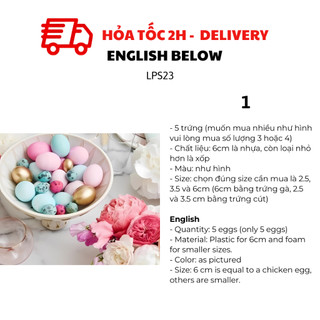 Trứng Phục Sinh Trang Trí Nhiều Mẫu, Nhiều Size - Multiple Sizes of Easter Eggs for Easter Hunt, Party Decorations LPS23