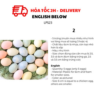 Trứng Phục Sinh Trang Trí Nhiều Mẫu, Nhiều Size - Multiple Sizes of Easter Eggs for Easter Hunt, Party Decorations LPS23