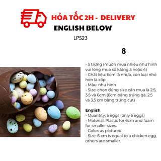 Trứng Phục Sinh Trang Trí Nhiều Mẫu, Nhiều Size - Multiple Sizes of Easter Eggs for Easter Hunt, Party Decorations LPS23
