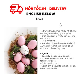 Trứng Phục Sinh Trang Trí Nhiều Mẫu, Nhiều Size - Multiple Sizes of Easter Eggs for Easter Hunt, Party Decorations LPS23