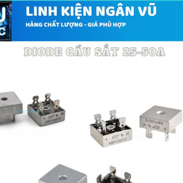 Cầu diode 35A-50A 1000V KBPC5010 ( cầu sắt)