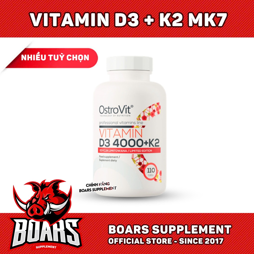 OSTROVIT VITAMIN D3 4000 + K2 , HỖ TRỢ HỆ MIỄN DỊCH, GIÚP XƯƠNG RĂNG CHẮC KHỎE