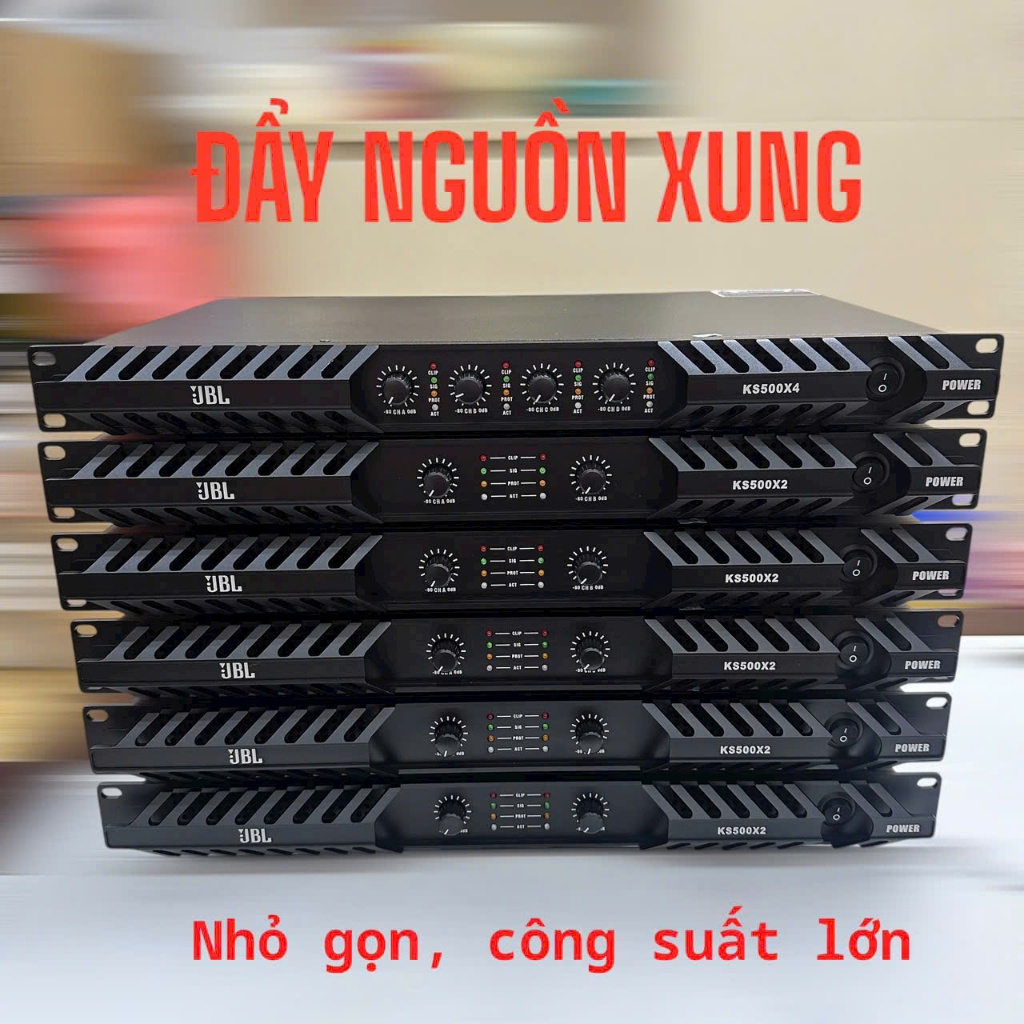 Cục Đẩy 2/4 Kênh KS500 Công Suất 1000W, Nguồn Xung Mạch Class D, Dùng Cho Dàn Âm Thanh Gia Đình, Tiế