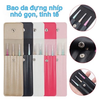 Bao da đựng nhíp nối mi (dụng cụ nối mi)