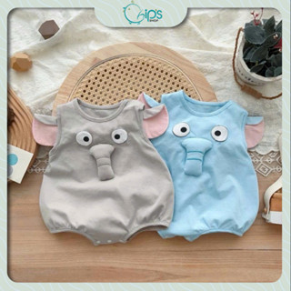 Body suit họa tiết voi dễ thương cho bé trai, bé gái 4-10kg. Bộ đồ liền thân hình thú. Chip's Shop