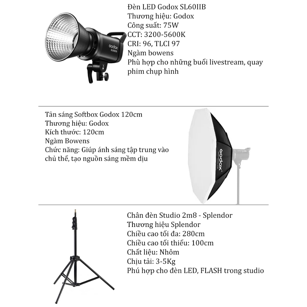 Đèn LED Godox SL60W Công suất 60w | chính hãng - SL60II B 4
