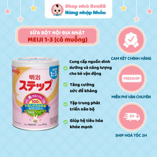Sữa Bột Meiji Lon Số 9 1-3 - Lon 800 Gram (có muỗng) Hàng Nội Địa Nhật