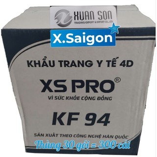 (Thùng 300 cái) Khẩu trang Y tế KF94 Xuân Sơn - XS Pro.