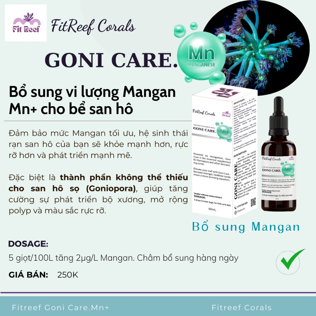 FitReef Goni Care Mn+ (bổ sung Mangan cho bể san hô)