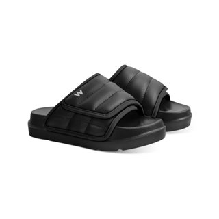 Dép RENCHO LW ĐEN FULL nam nữ quai da dán đế cao 4.5cm mang couple hàng cao cấp đệm lót êm ái