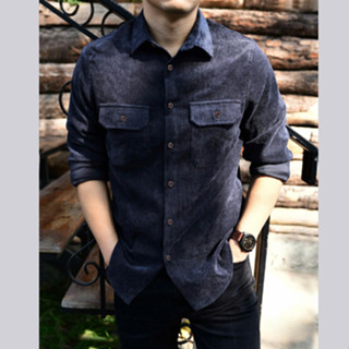 Áo sơ mi nhung sợi tăm trung niên MVP, chất vải coton dày  mền mịn thoát mồ hôi tốt.