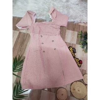 Đầm 6 nút 2 lớp chất bán shop