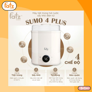 Máy tiệt trùng hơi nước sấy khô điện tử Fatzbaby Sumo 4 Plus FB4922BK, 4 chế độ, bảo quản đến 8 giờ