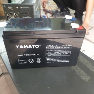 NGUỒN ĐIỆN 12V DUNG LƯỢNG 7.5AH YAMATO  DÙNG CHO LOA KÉO, LƯU ĐIỆN UPS