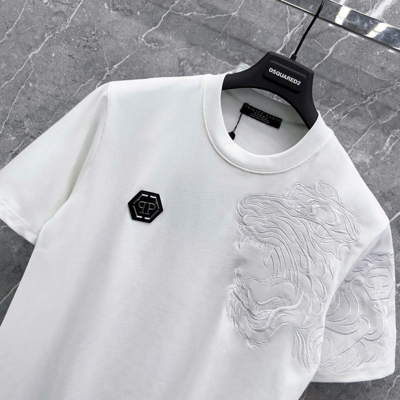 Áo Phông Nam Philip Plein Đính Logo Ngực - Áo Thun Nam Philip Pờ Len Thêu Hổ chất cotton mềm mịn HOT