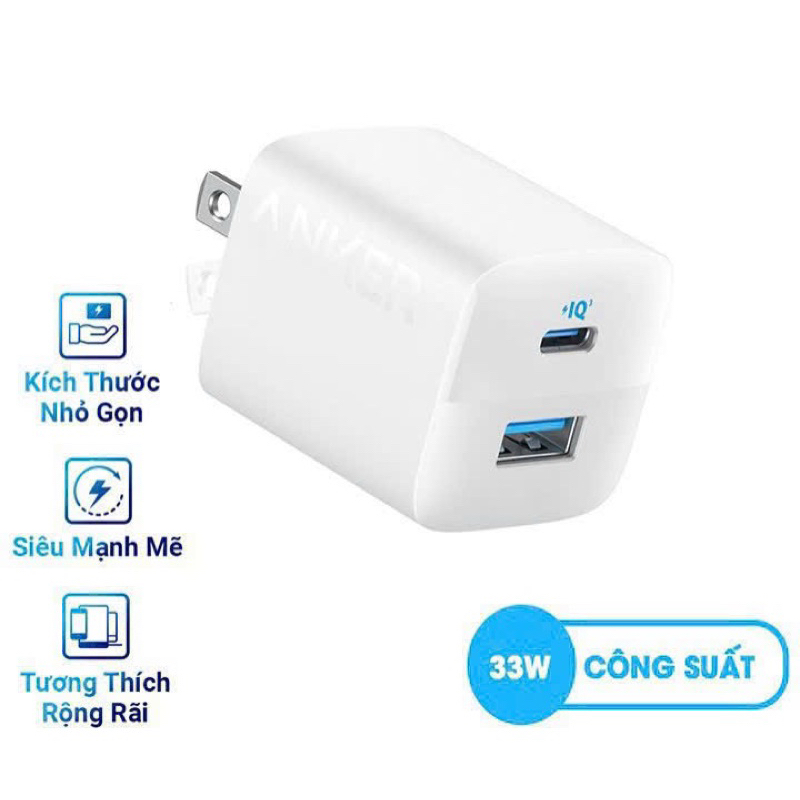 Củ Sạc Anker 323 2 Cổng Sạc Nhanh 33w PD3.0/PPS/QC3.0 - A2331