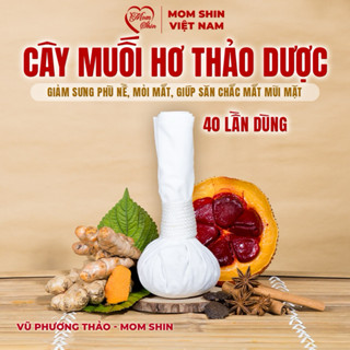 Cây muối chườm mắt thảo dược sau sinh MOM SHIN, chườm nóng mắt mũi mặt, hơ muối giảm sưng phù nề mắt