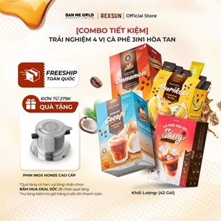 [COMBO TIẾT KIỆM] 4 Hộp Cà Phê Hòa Tan Truyền Thống / Sữa Dừa / Quế / Sầu Riêng - Cafe Gói Hòa Tan 3in1 Tiện Lợi Rexsun