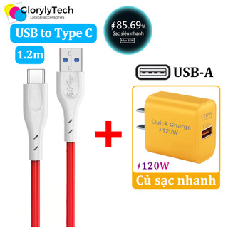 【USB to Type C 1.2M  Dây Sạc Nhanh 120W,cáp sạc nhanh 6A Hỗ Trợ Truyền Dữ Liệu,Cho samsung oppo vivo xiaomi redmi 
