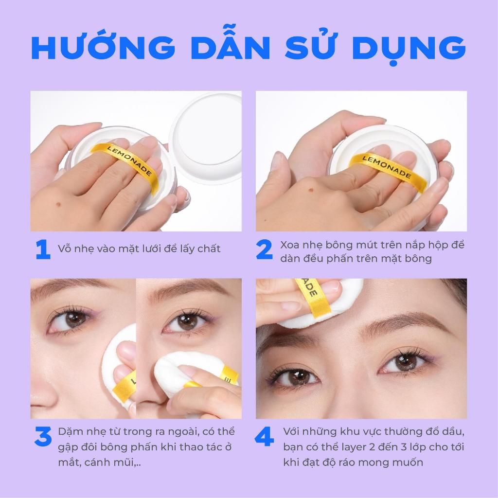 Phấn phủ mỏng nhẹ kiềm dầu thuần chay chống nắng Lemonade Supermatte No Makeup Loose Powder 9g | BigBuy360 - bigbuy360.vn