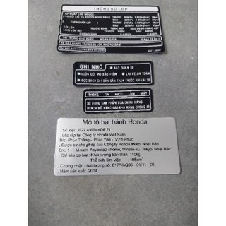 Bộ Tem thông số dành cho xe AirBlade Fi đời 2010-2014