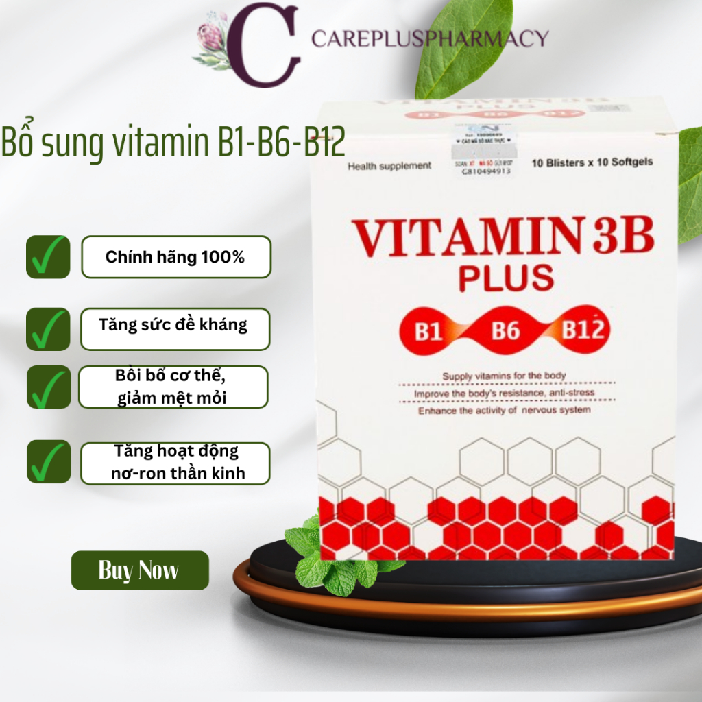 Vitamin 3b plus - Hỗ trợ tăng cường hấp thu dưỡng chất cho cơ thể 9Hoopj 100 viên)