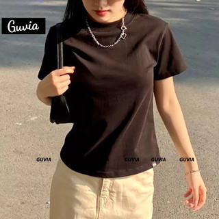 [Livestream] Áo Thun Baby Tee Borip Co Dãn Ôm Body Cổ Tròn Tay Ngắn Dáng Dài trơn GUVIA ADD18