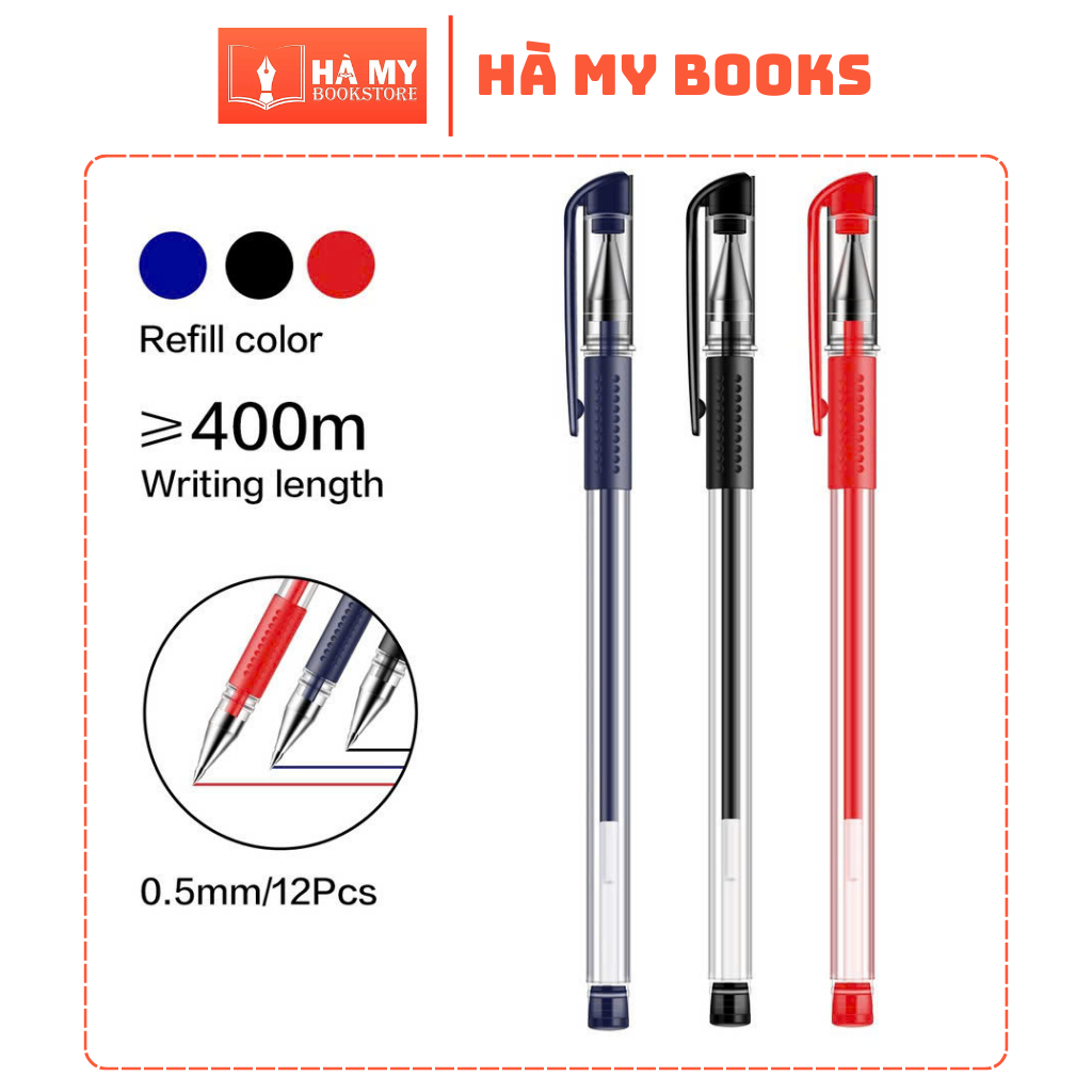 Hộp 12 Cây Bút bi mực gel nắp đậy 0.5mm Deli E6600S