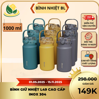 Bình Giữ Nhiệt L49 Cao Cấp inox 304 - Dung Tích 1000ml/1200ml/1500ml - Giữ Nhiệt Lâu, Đủ Màu, Thiết Kế Sang Trọng