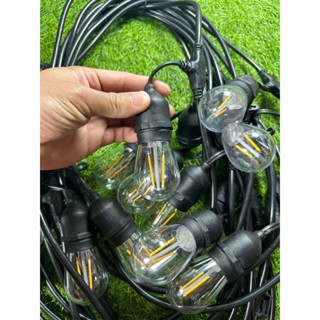 ( COMBO ) Bóng Đèn Led Edison S14 3W 1 Tóc 2 Tóc Kèm Dây Đui Đèn 5 7 10 15 Mét Trang Trí Decor Chiếu Sáng Ngoài Trời