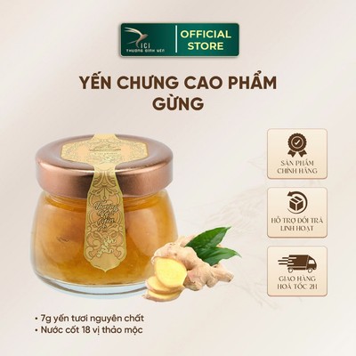 Yến Chưng Sẵn Vị Gừng Tăng Sức Đề Kháng 5-10G Yến Tươi Hũ 50-65g CiCi Thượng Đỉnh Yến Yến Sào Khánh Hòa Nguyên Chất Yến